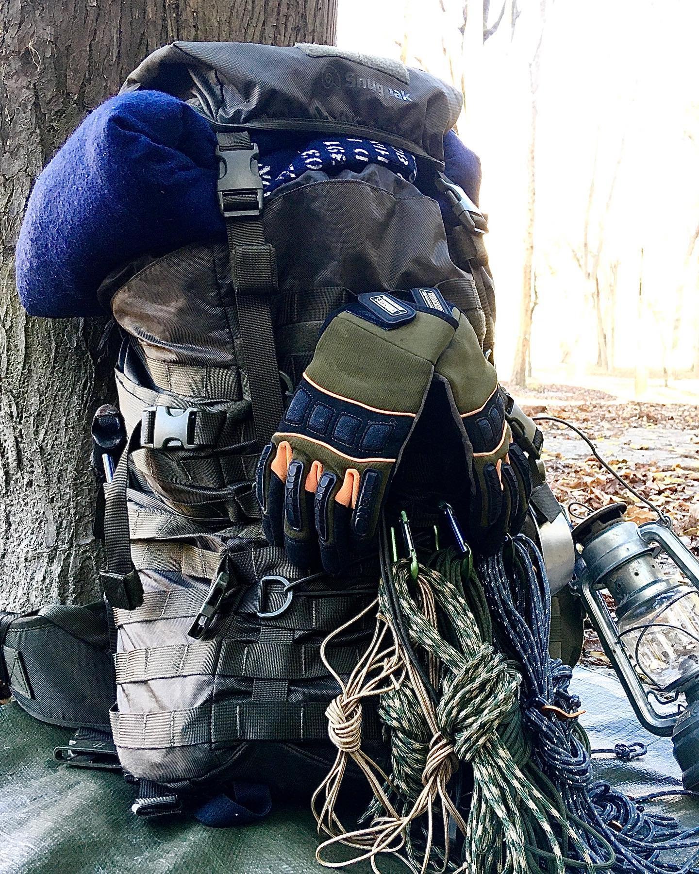 camping backpack outdoors