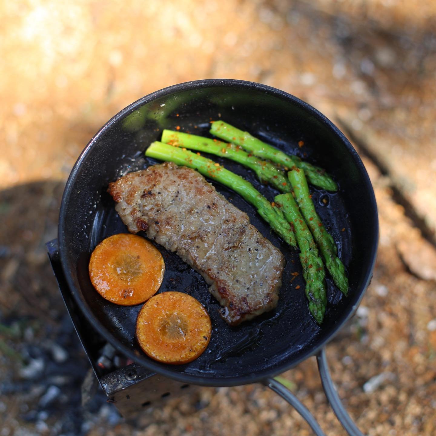 solo camping cooking