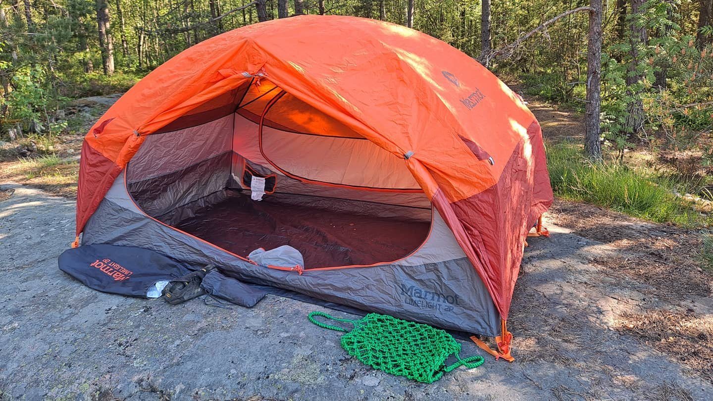 tent camping in woods