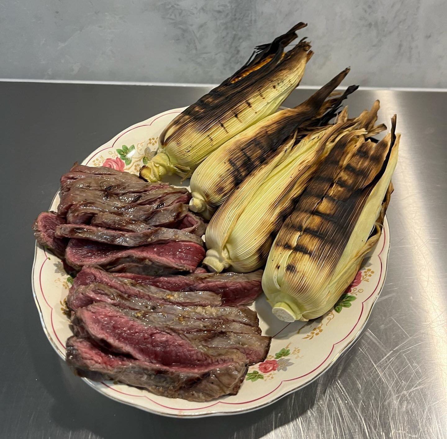 shredded steaks and corns