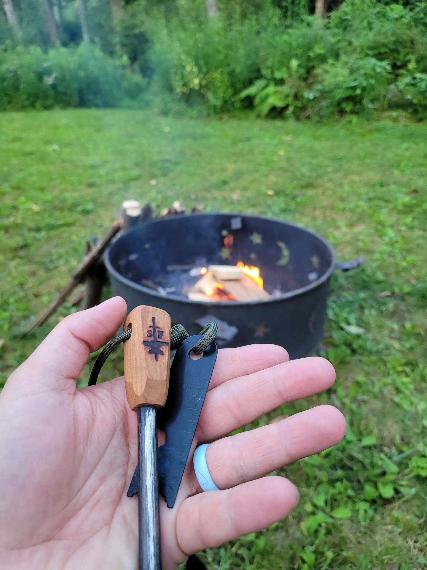 fire starter in hand