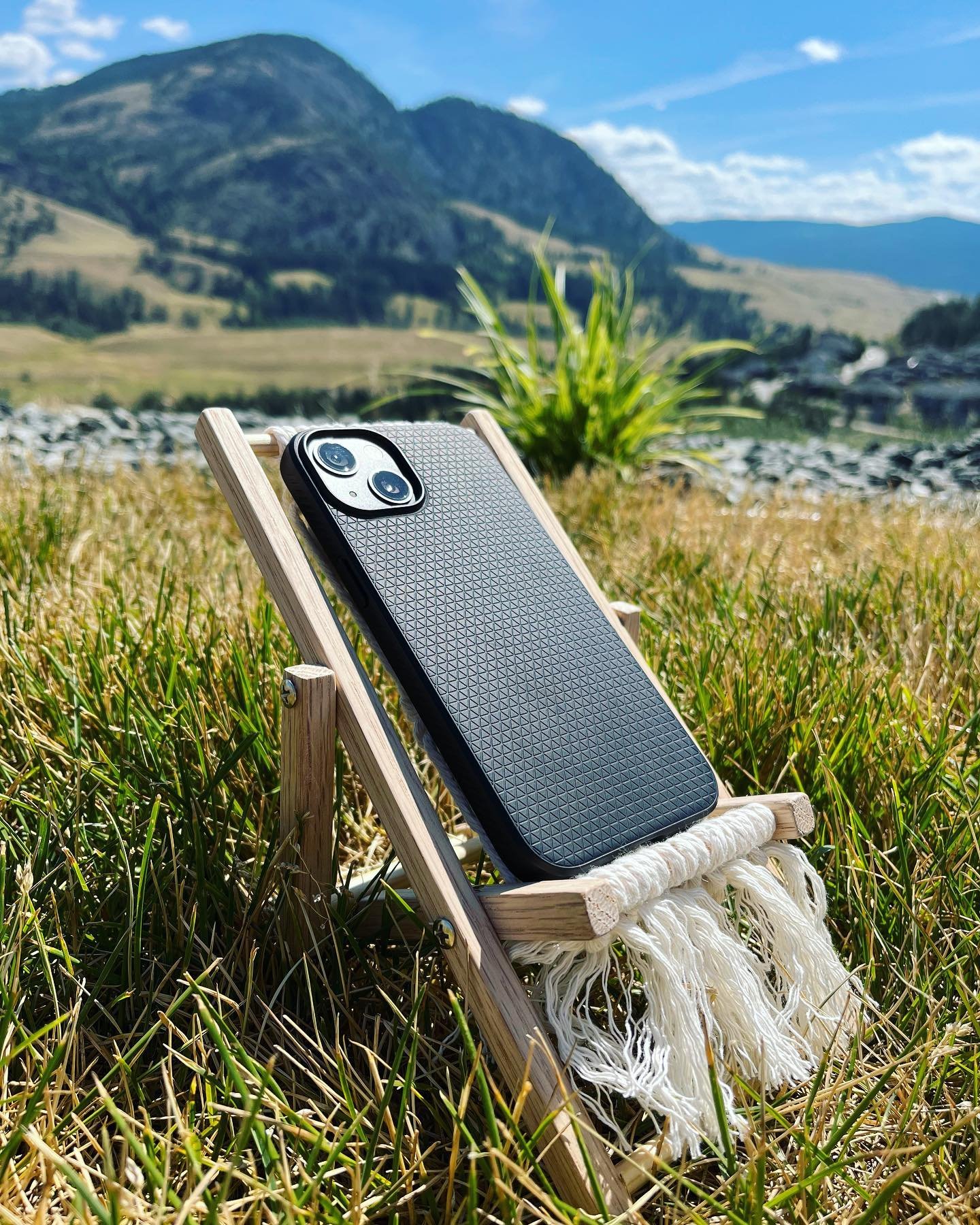 phone outdoors in camping 