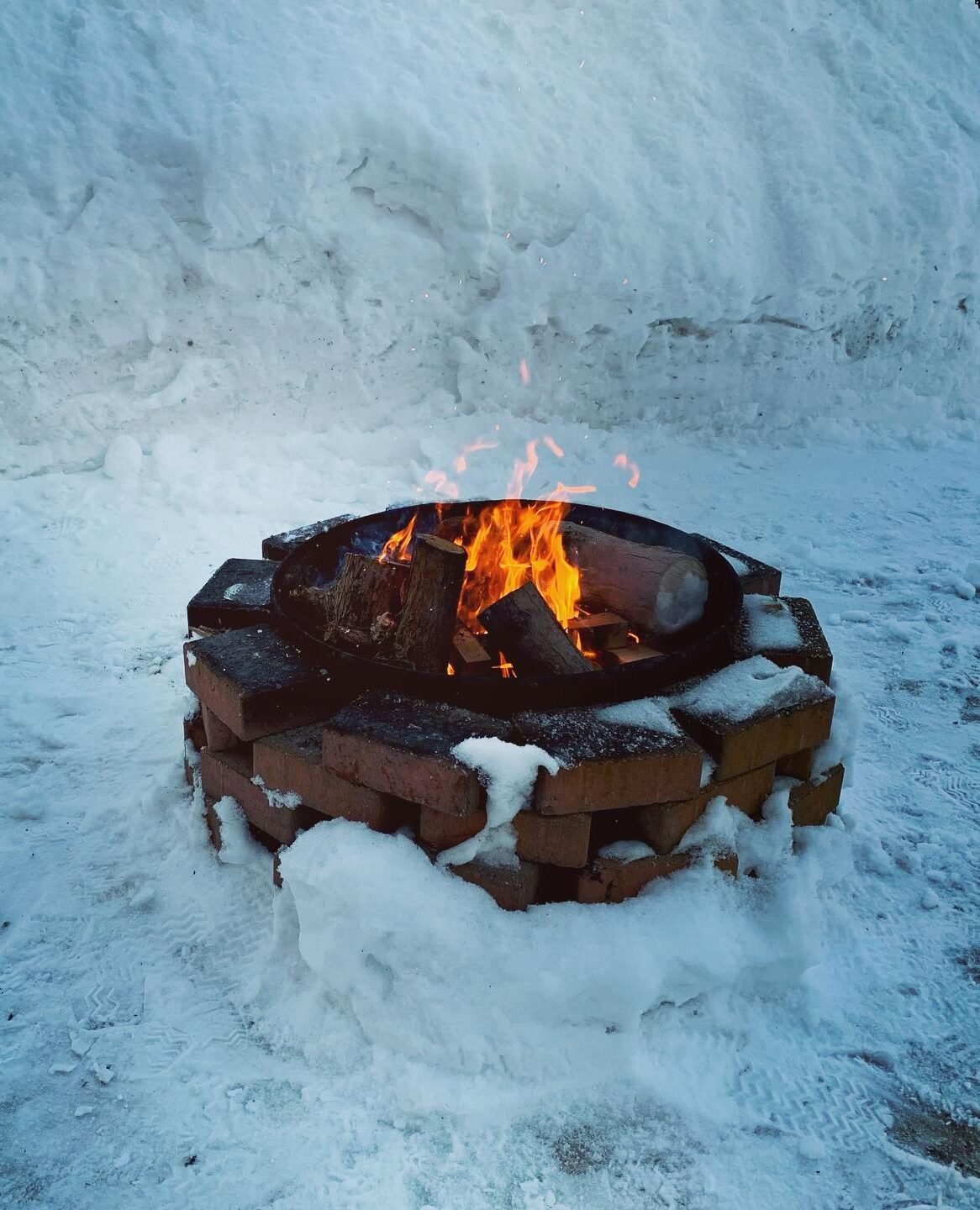 Campfire in winter