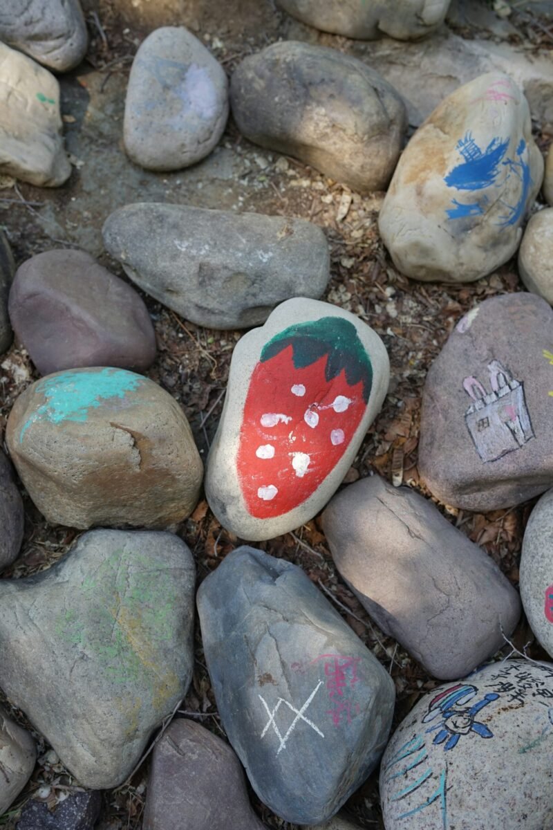 drawing on rock
